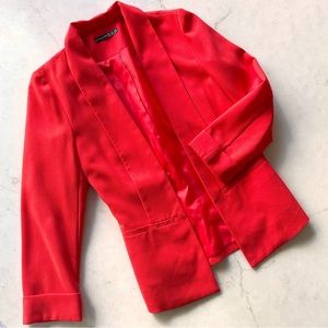 Orange lined open front blazer Excellent condition